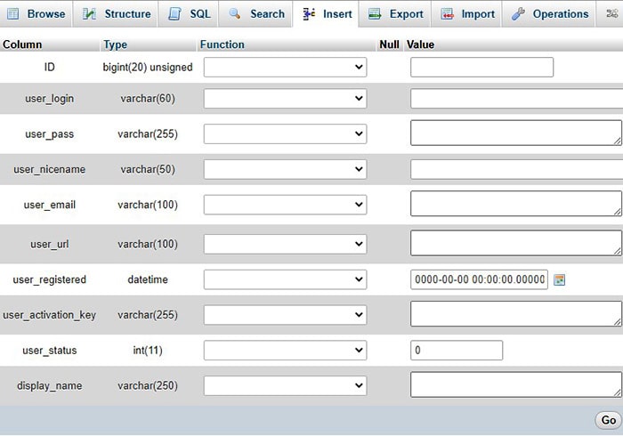 ایجاد کاربر مدیر کل از phpMyAdmin