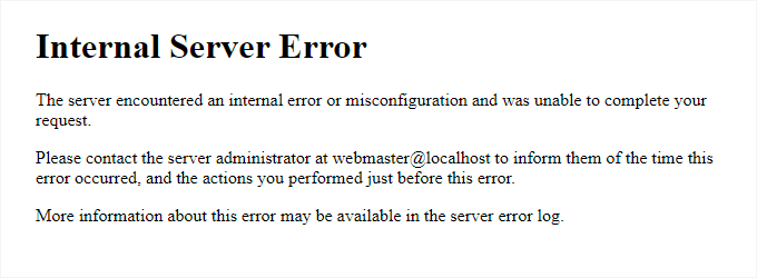 خطای Internal Server Error 500 در وب سرور آپاچی