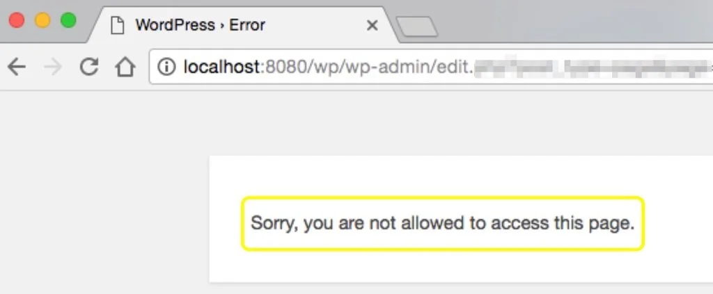 خطای Sorry, you are not allowed to access this page