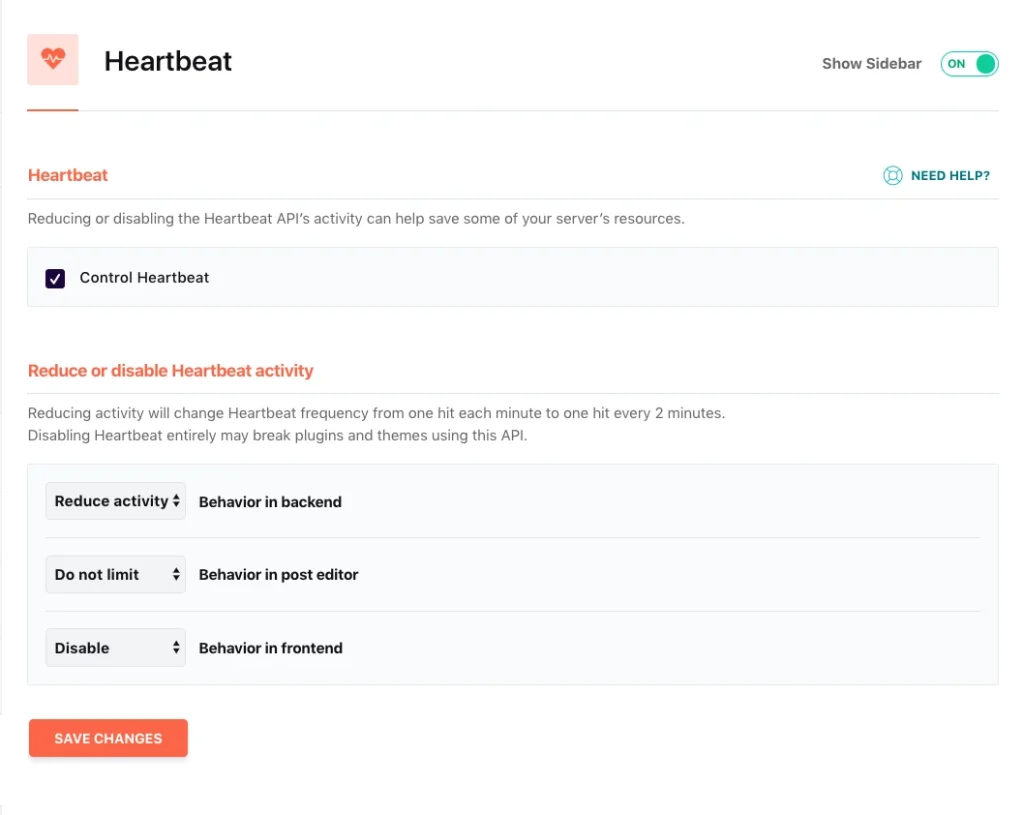 غیر فعال سازی heartbeat در افزونه راکت