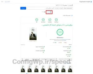نمونه کار سرعت پرفورمنس 100